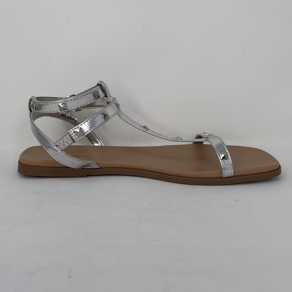 14th & Union Finley NWOT Nordstrom Gladiator Sandals Strappy Silver Size 8.5 - Picture 6 of 11